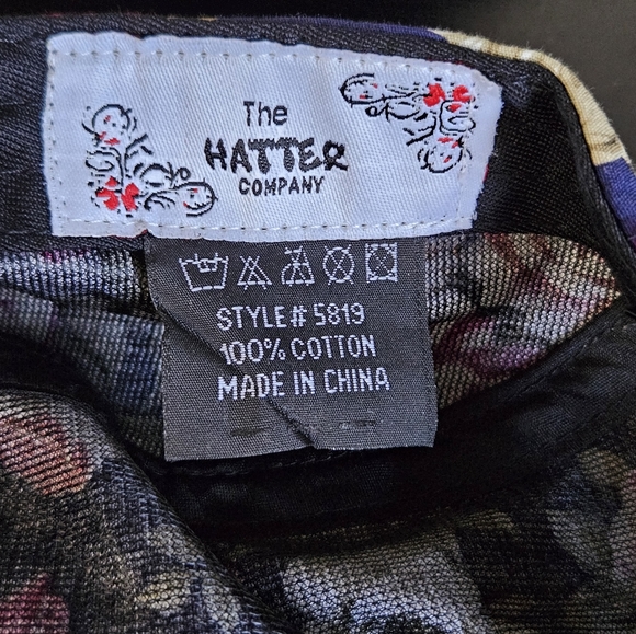 Women's Continuity Navy Floral Print Ball Baseball Cap Hat Snapback Flat Bill OS - Picture 3 of 8